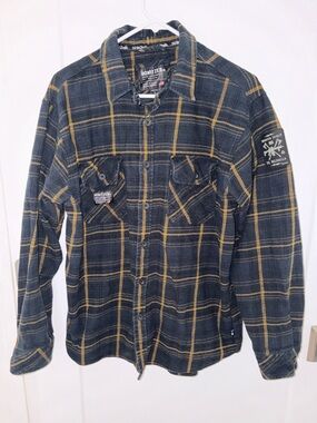 Howitzer Patriot Mfr. Co. flannel shirt men's L EUC